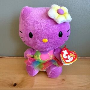 Hello Kitty Purple TY Plush Stuffed Animal - Sanrio Kawaii Collectible Stuffie